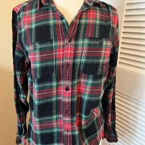 J. Crew Red and Green Plaid Casual Shirt